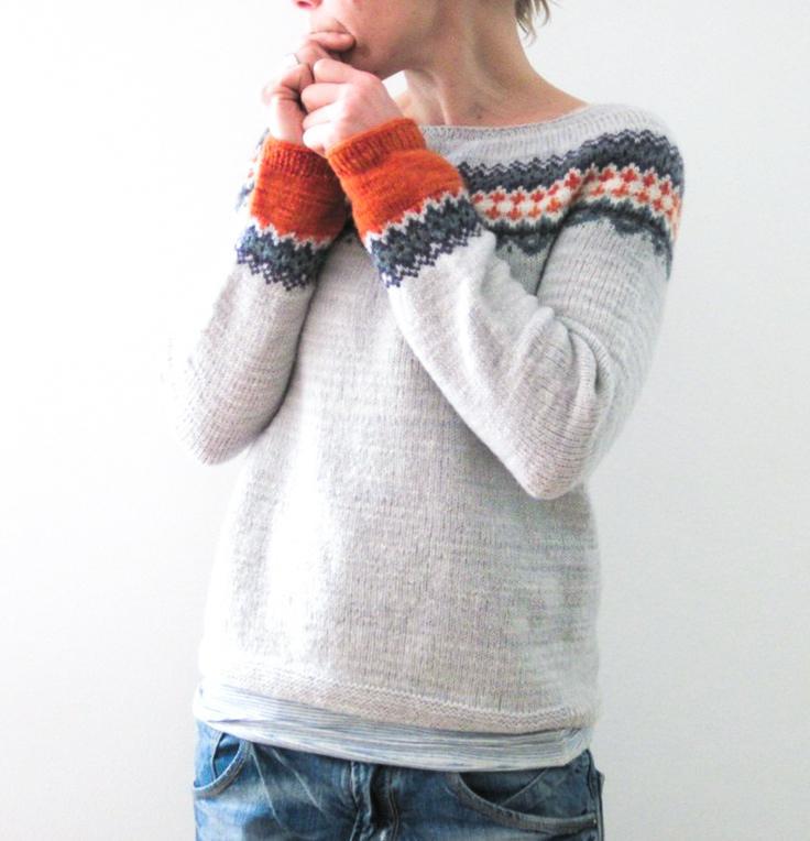 Scandinavische trendy trui met levendig patroon