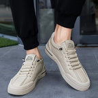 Heren sneaker van geperforeerd leer met lichtgewicht constructie