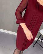 Shift jurk met meshdetails