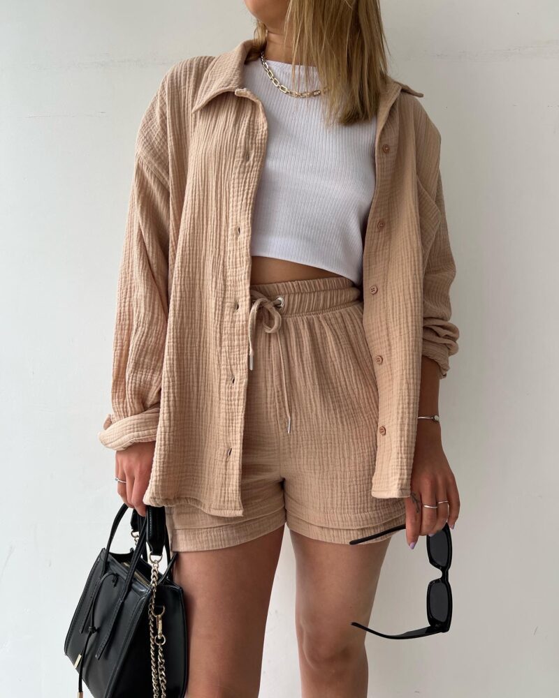 Ademend katoen co-ord-set voor dames