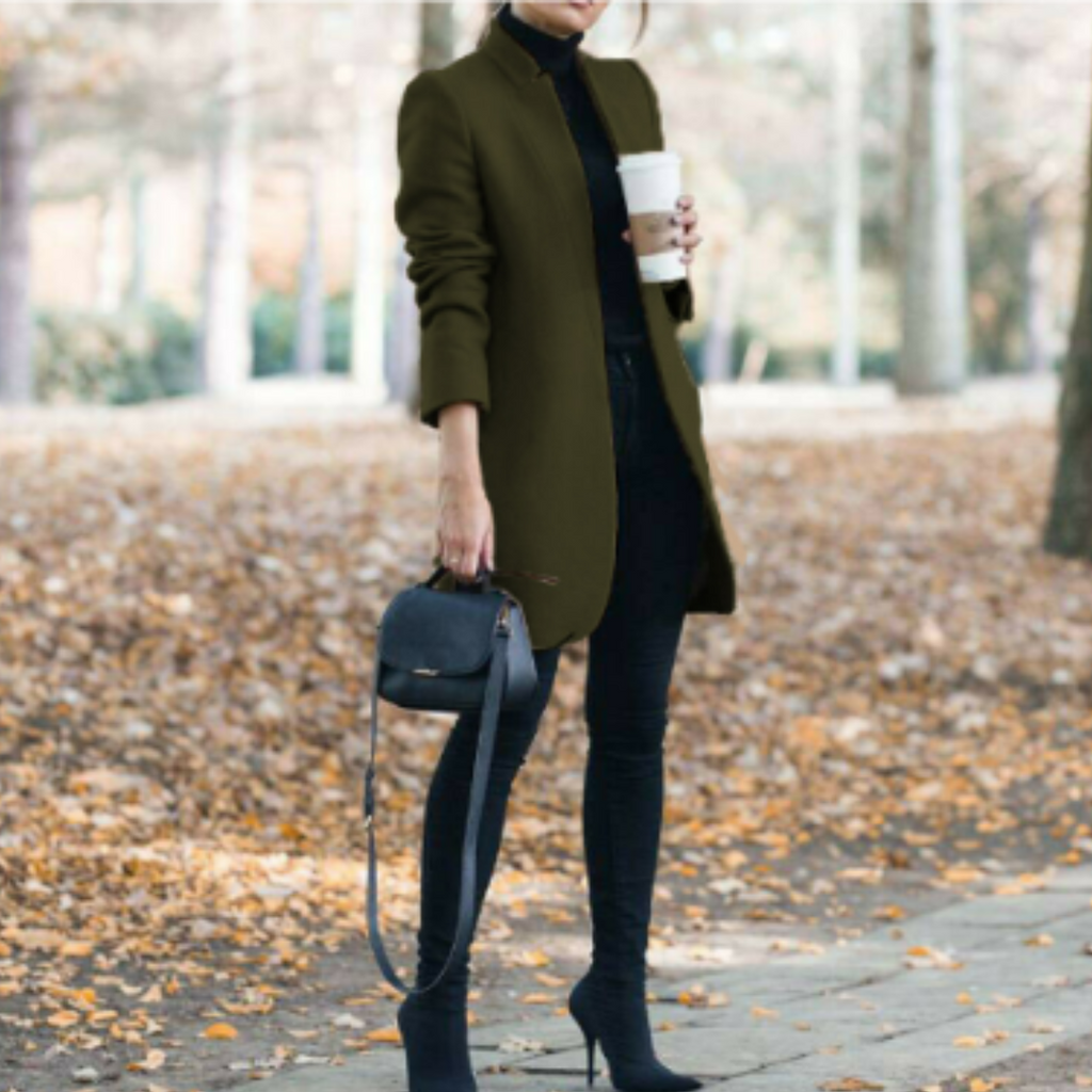 Dames winterjas met staande kraag en tijdloos design — afbeelding 31