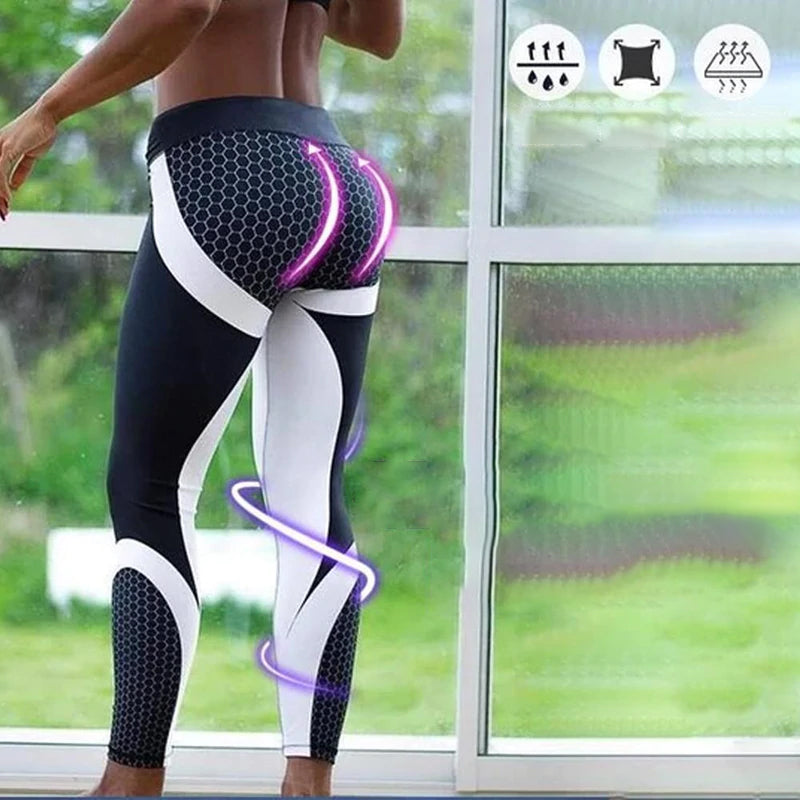 High waist dames yoga legging met geometrisch patroon — afbeelding 15