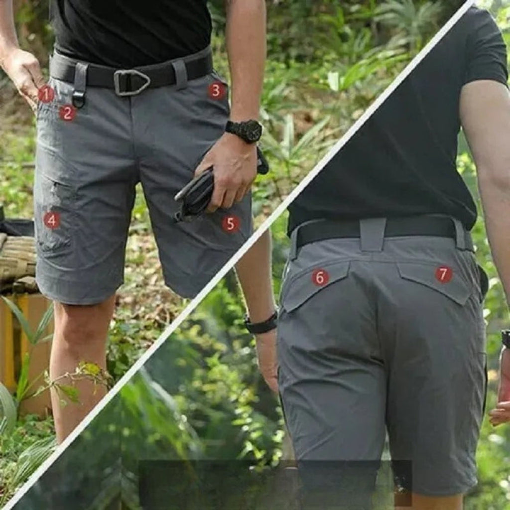 Heren korte cargo shorts met 7 zakken