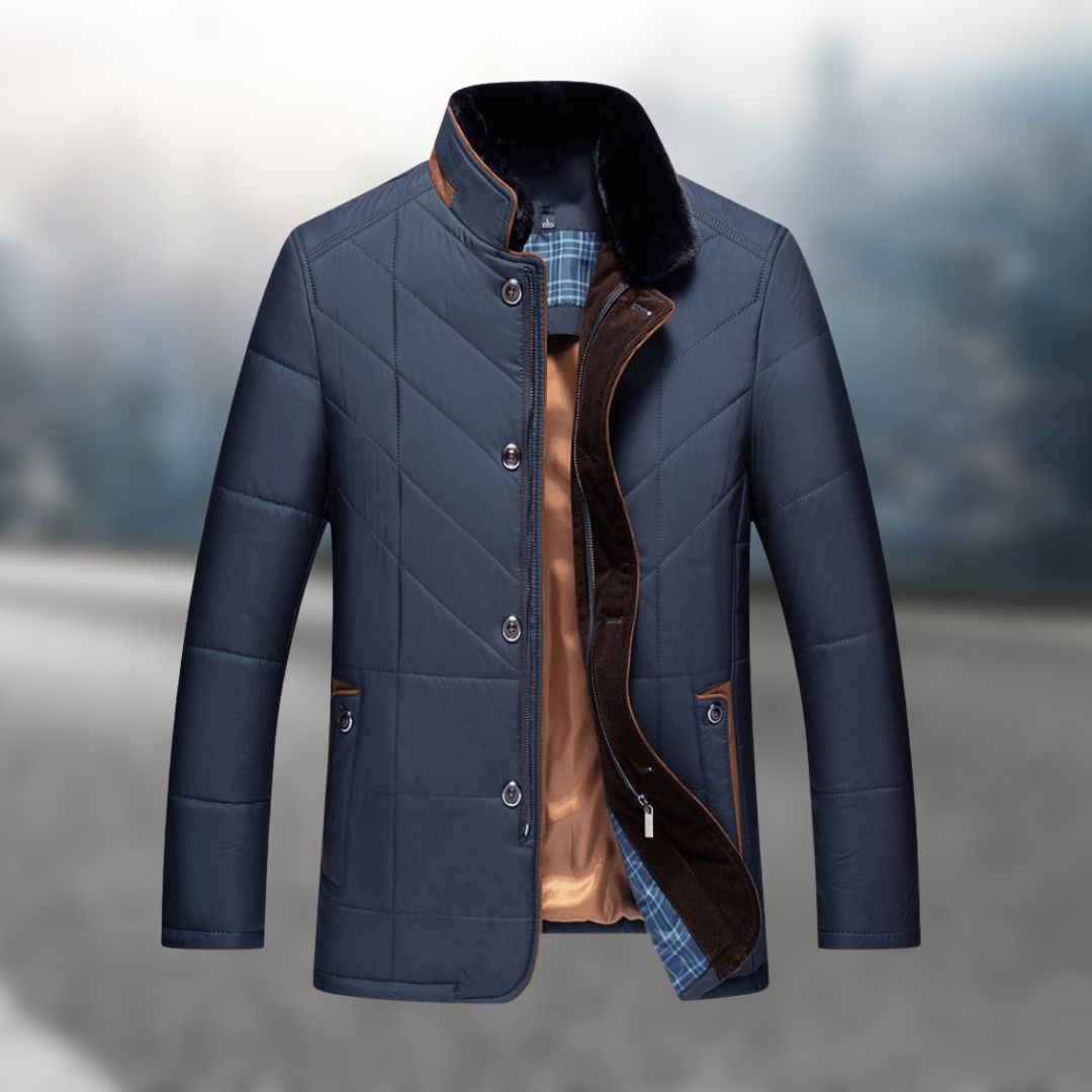 Klassieke gewatteerde fleece herenjas