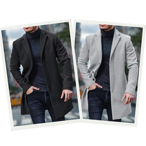 Lange klassieke trenchcoat Luca Belloni