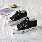 Dames canvas sneakers met plateauzool