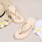 Dames plateau teenslippers