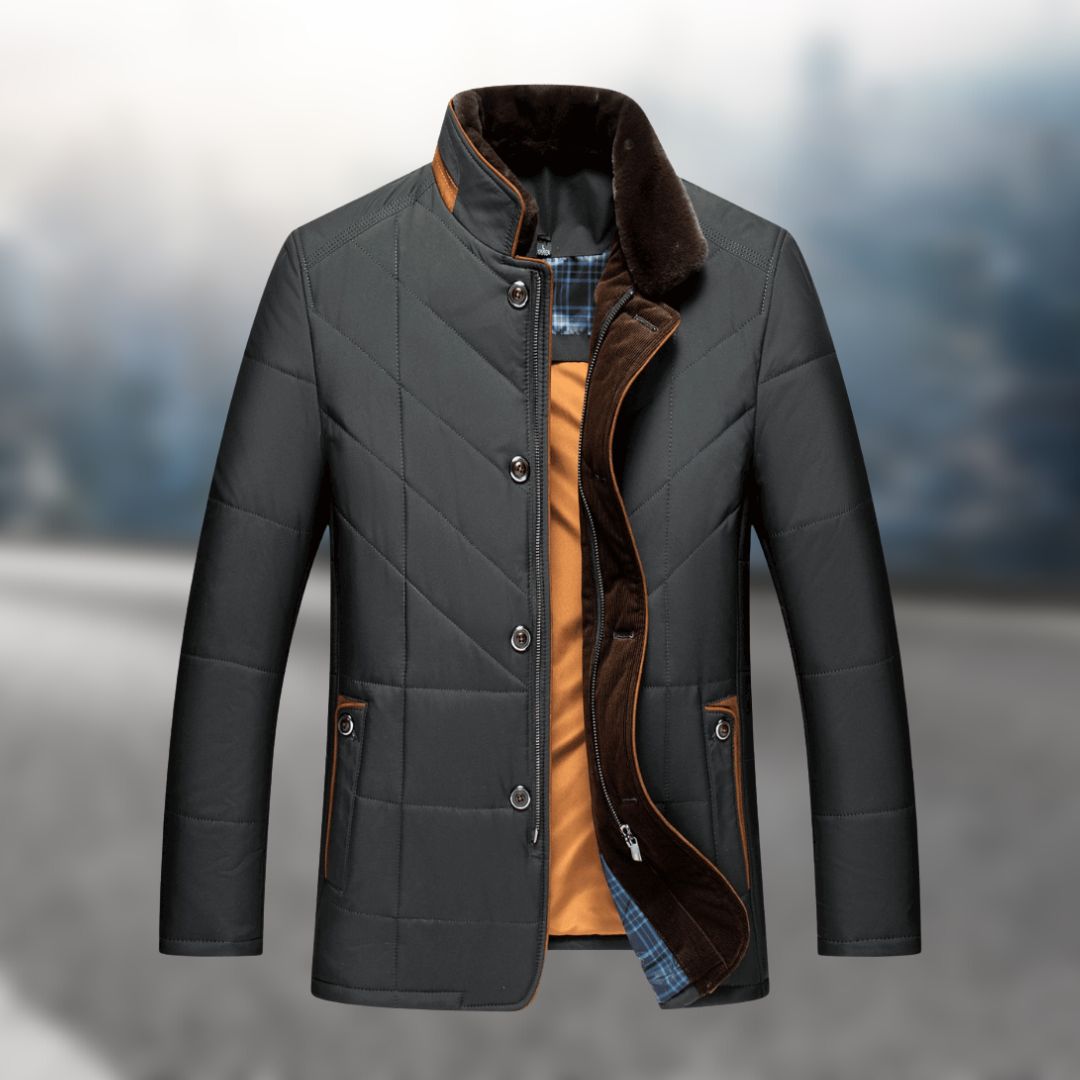 Klassieke gewatteerde fleece herenjas