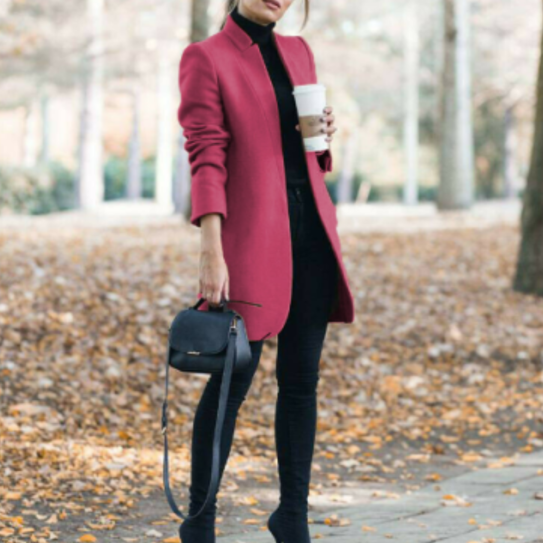 Dames winterjas met staande kraag en tijdloos design — afbeelding 32