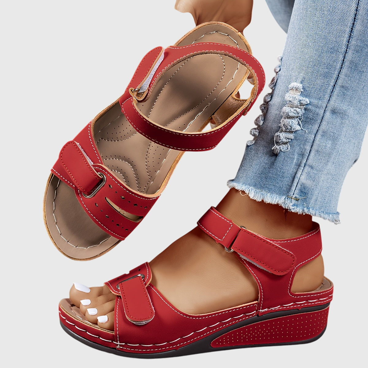 Rekbare sandalen met zachte antislipzool
