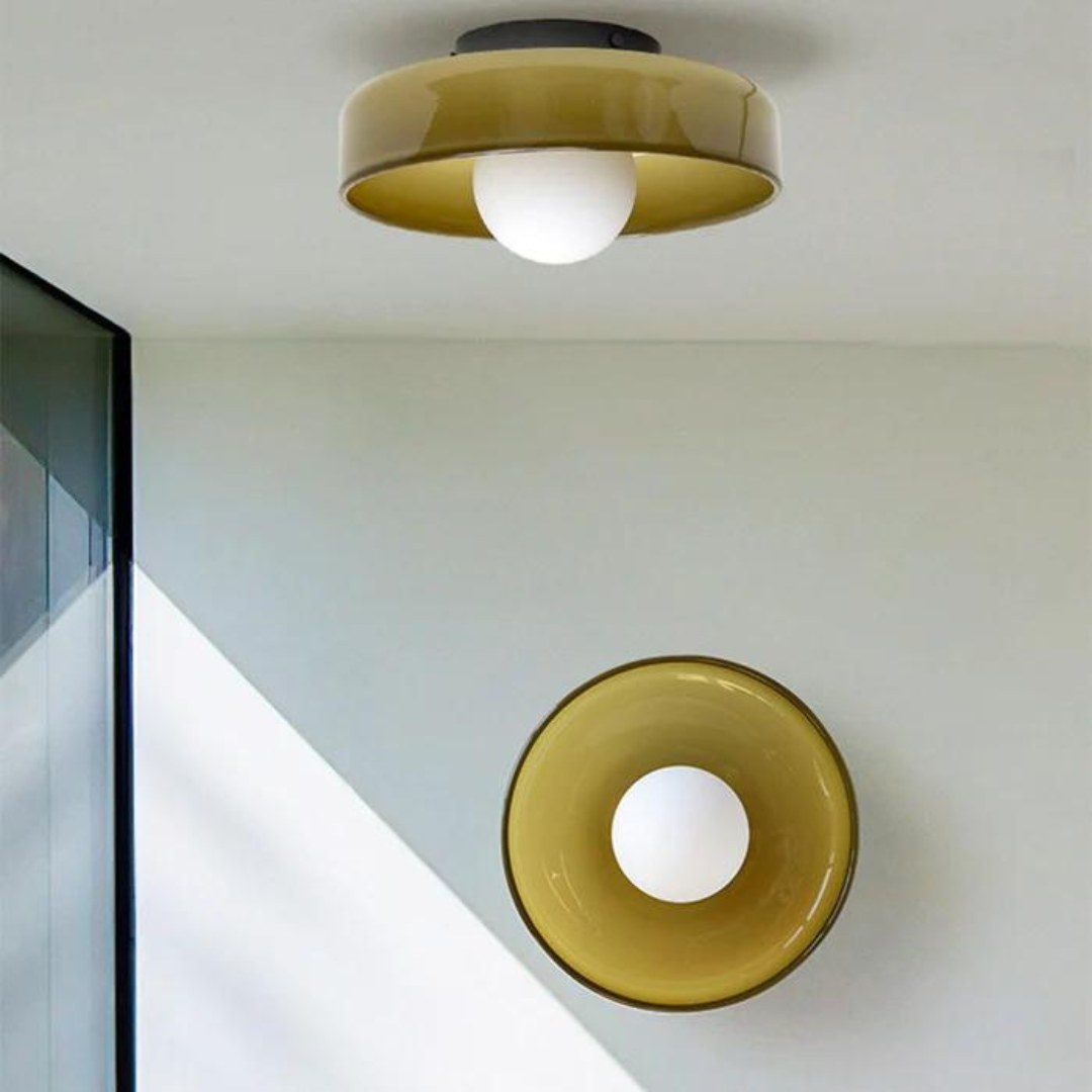 Ronde plafondlamp met stijlvolle functionaliteit