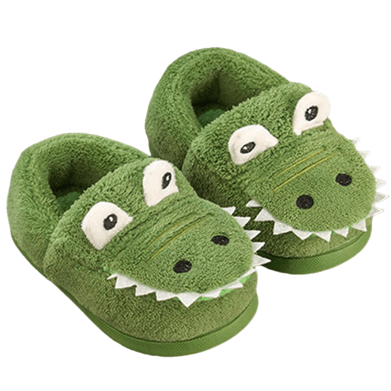 Dino knuffelpantoffels – zachte en warme sloffen voor peuters – materiaal: Zacht pluche voor extra comfort — afbeelding 1