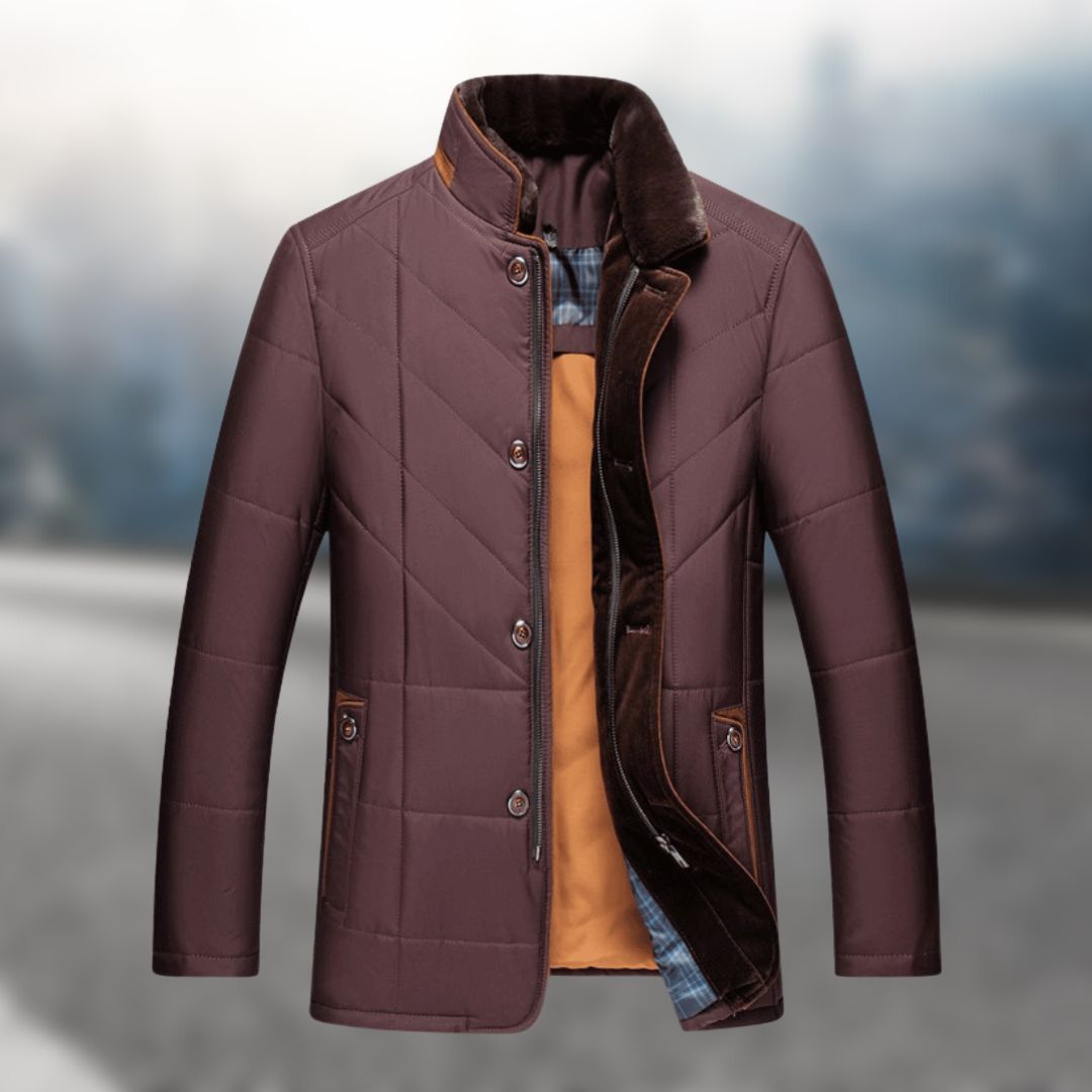 Klassieke gewatteerde fleece herenjas