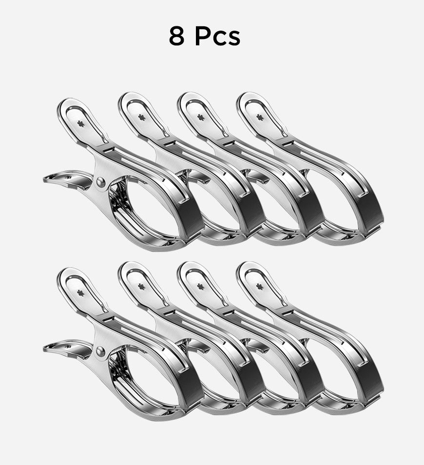 Extra grote roestvrijstalen handdoekclips met antislipmat