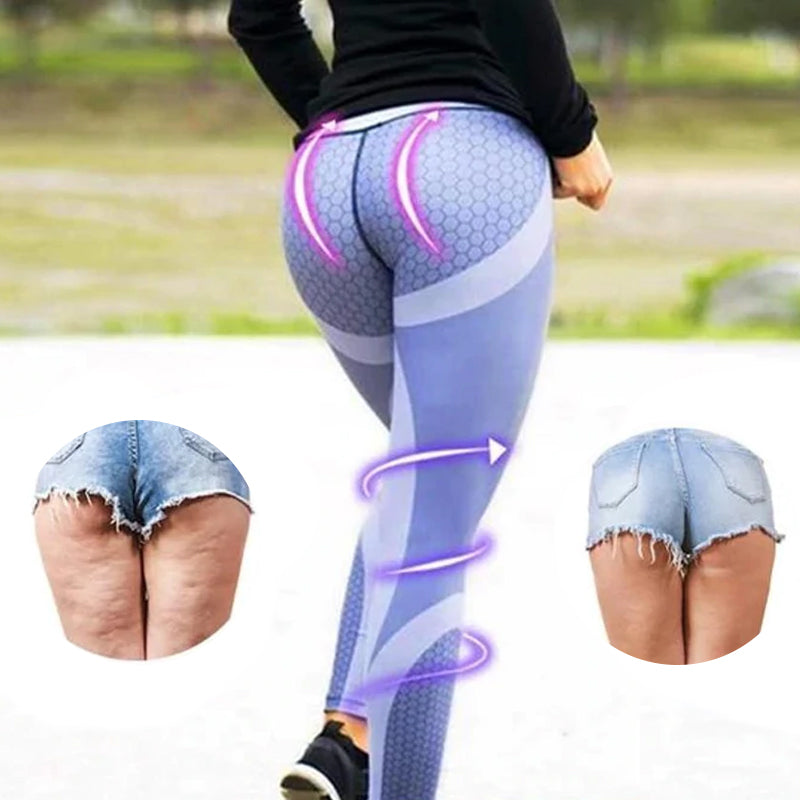 High waist dames yoga legging met geometrisch patroon