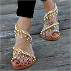 Dames sandalen met parelaccent