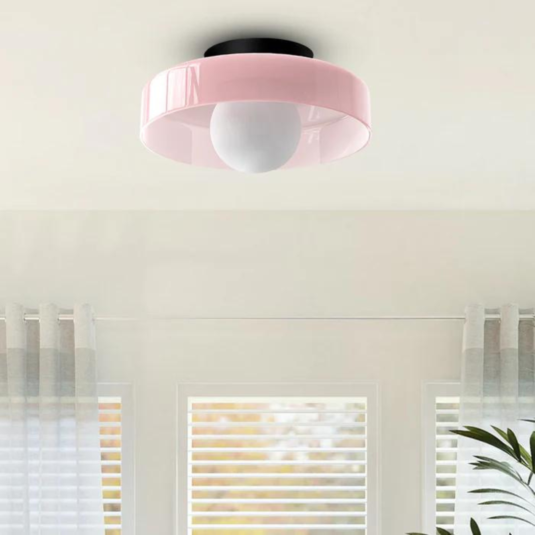 Ronde plafondlamp met stijlvolle functionaliteit