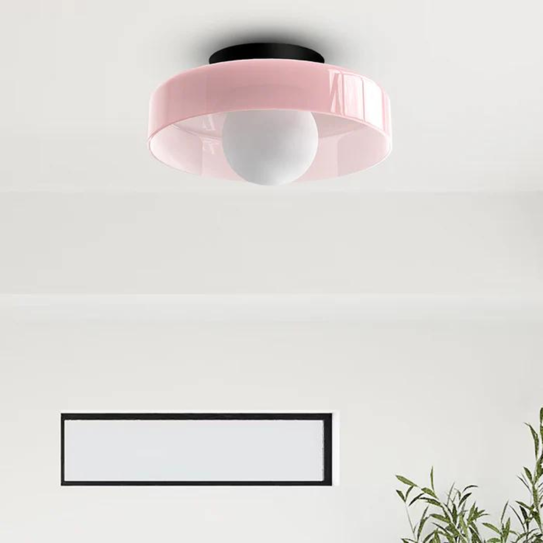 Ronde plafondlamp met stijlvolle functionaliteit