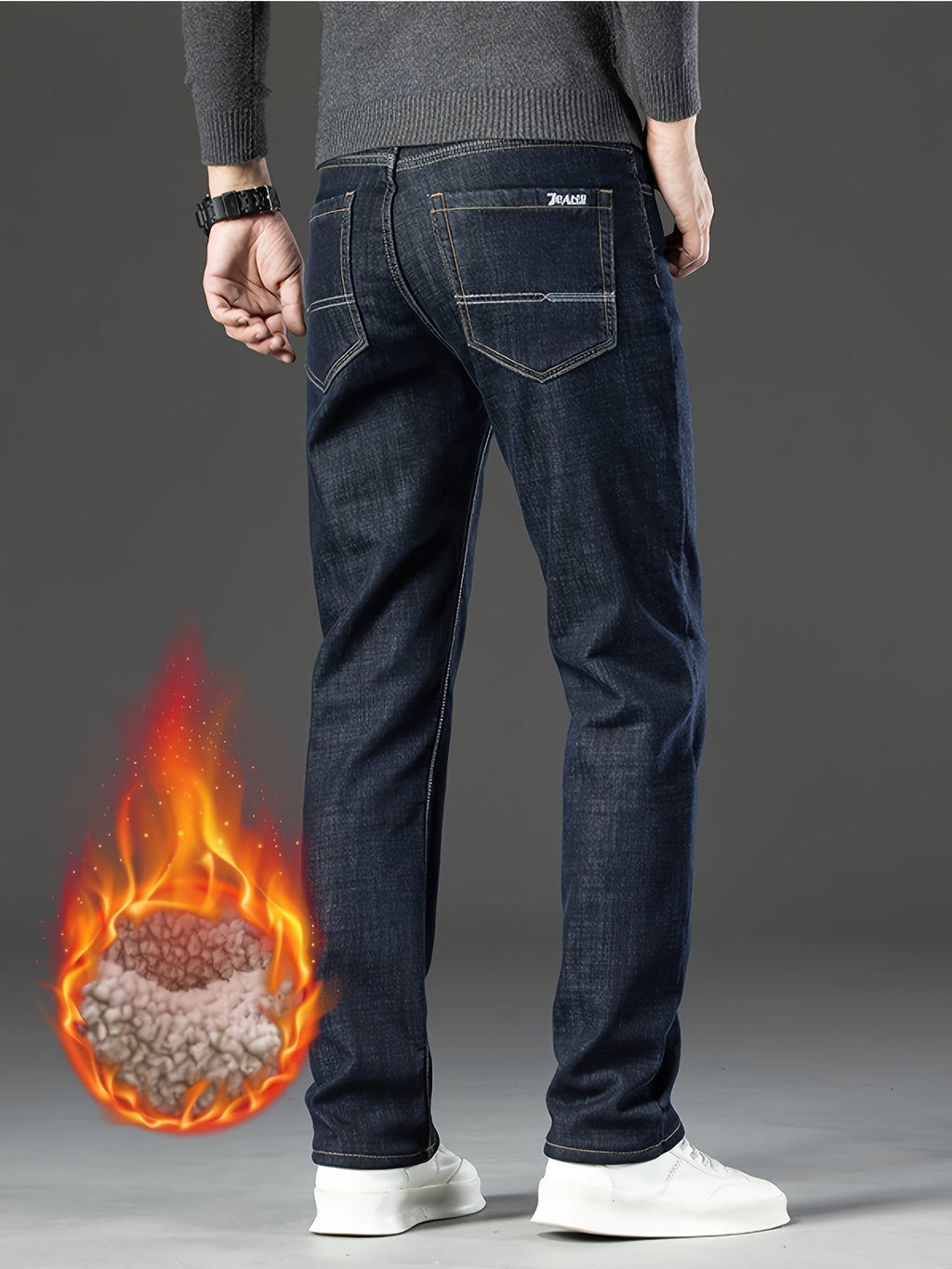Warme heren winterjeans met fleecevoering