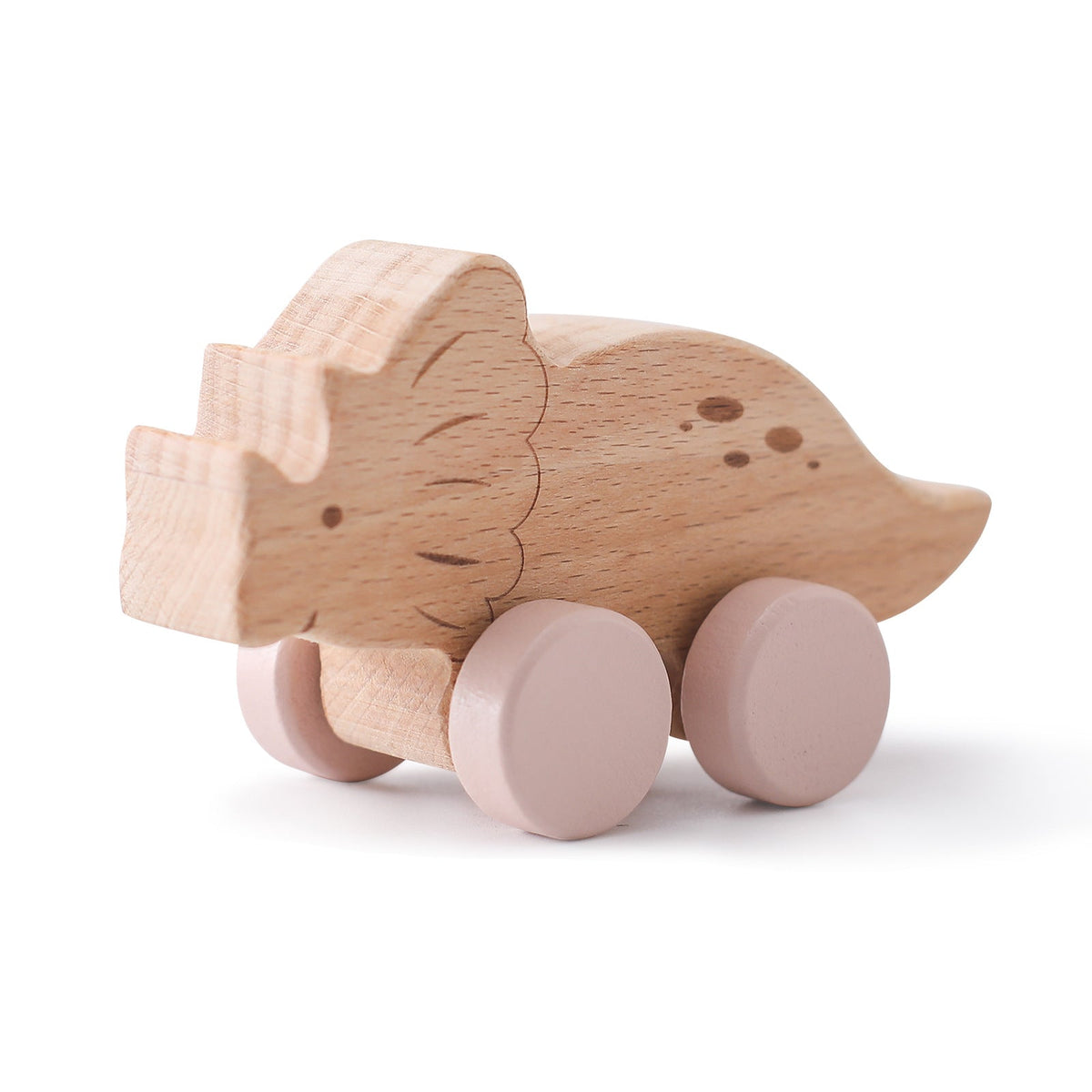 Houten dinosaurus met wieltjes voor kinderen