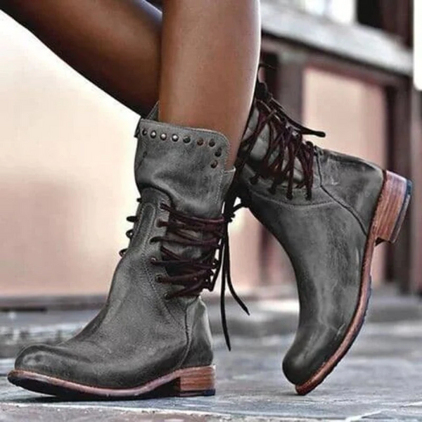 Hoge damescowboylaarzen met sierstiksels