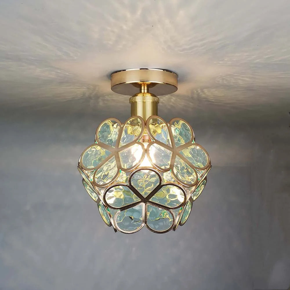 Glazen bloemen plafondlamp