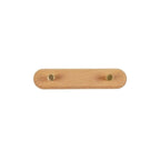Wandkapstok van hout met messing haken