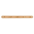 Wandkapstok van hout met messing haken
