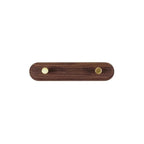 Wandkapstok van hout met messing haken