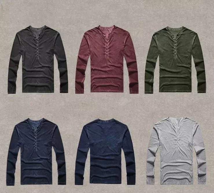 Casual herenhenley met lange mouwen