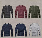 Casual herenhenley met lange mouwen