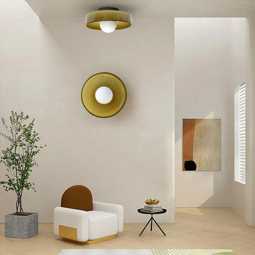 Ronde plafondlamp met stijlvolle functionaliteit