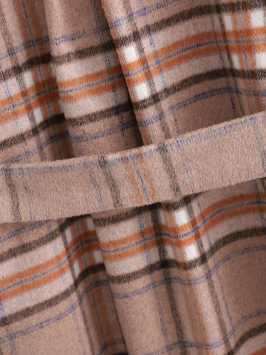 Geruite herfst jurk met ceintuur