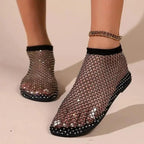 Glanzende ballerina's met antislip zool
