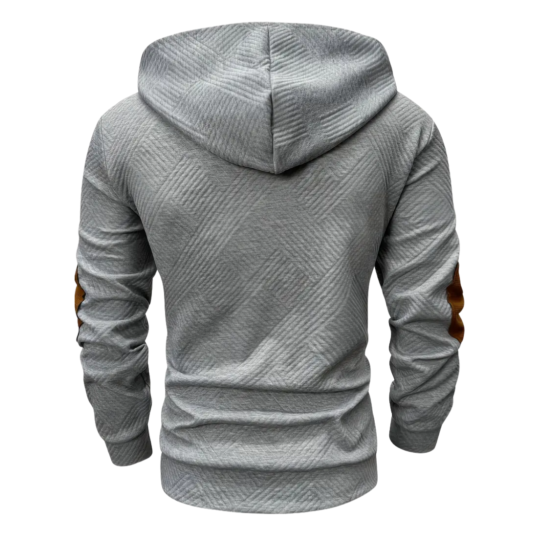 Outdoor heren hoodie met comfort-stretch & knoopsluiting