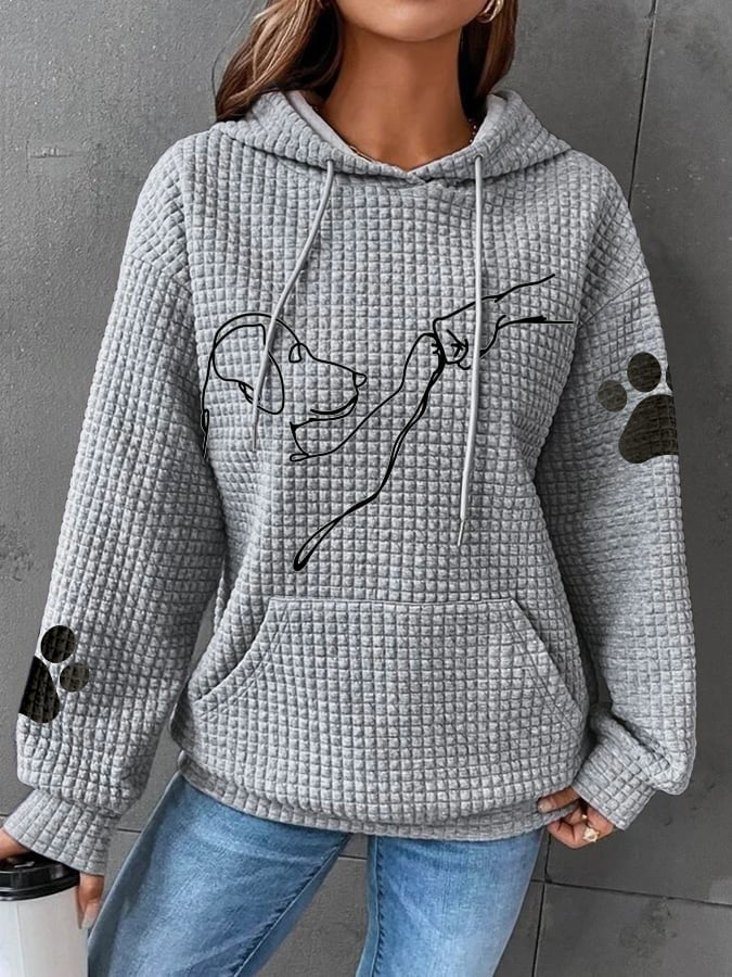 Warme dames hoodie met hondendesign