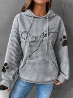 Warme dames hoodie met hondendesign