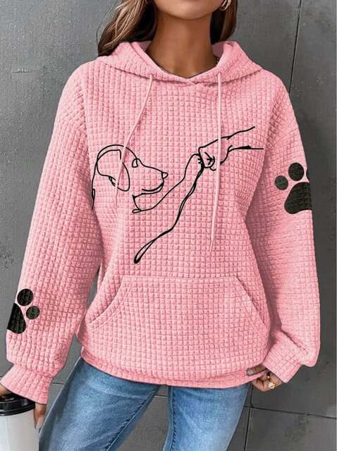 Warme dames hoodie met hondendesign