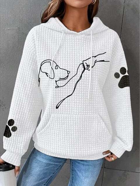 Warme dames hoodie met hondendesign