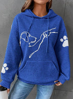 Warme dames hoodie met hondendesign