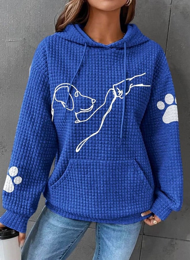 Warme dames hoodie met hondendesign