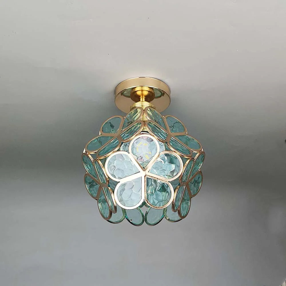 Glazen bloemen plafondlamp