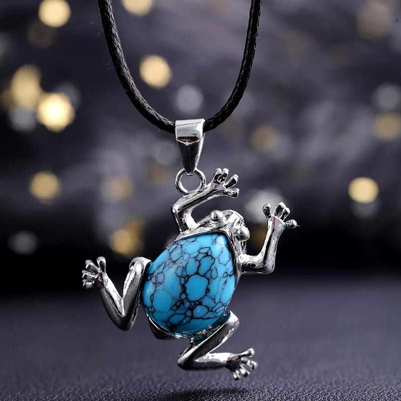 Natuurlijke kristallen kikker meditatieketting