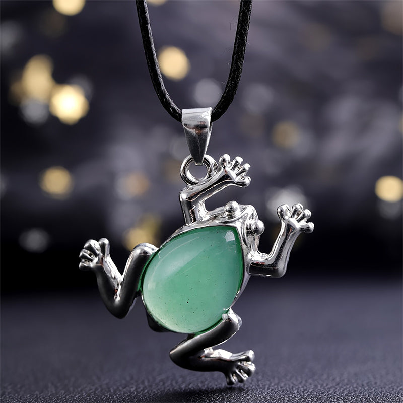 Natuurlijke kristallen kikker meditatieketting