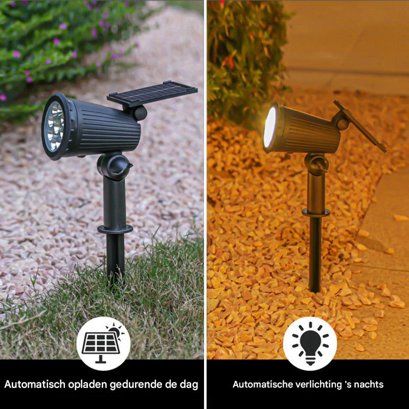 Tuinspot op zonne-energie met 9 LED-kleuren