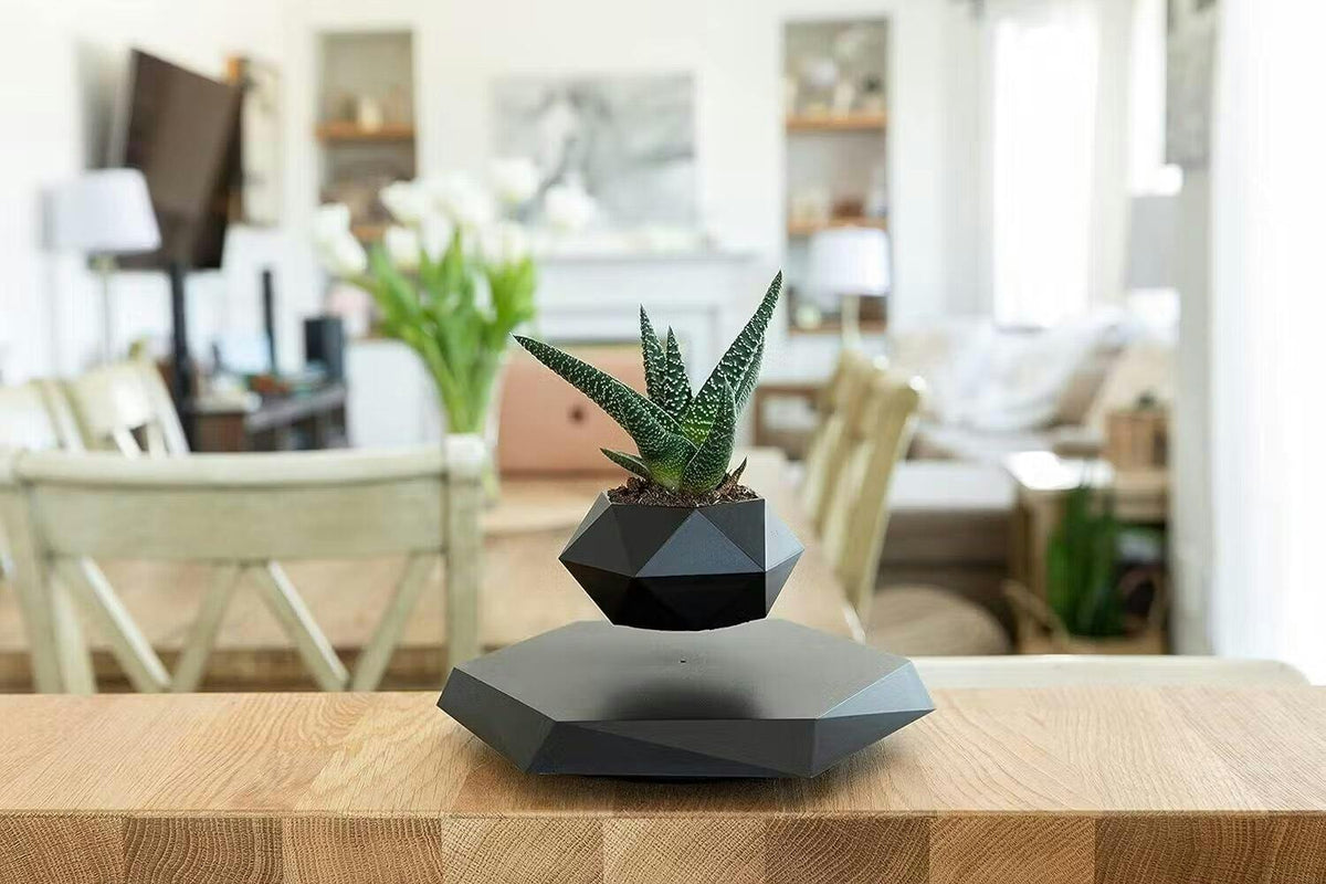 Zwevende planthouder met magnetische levitatie