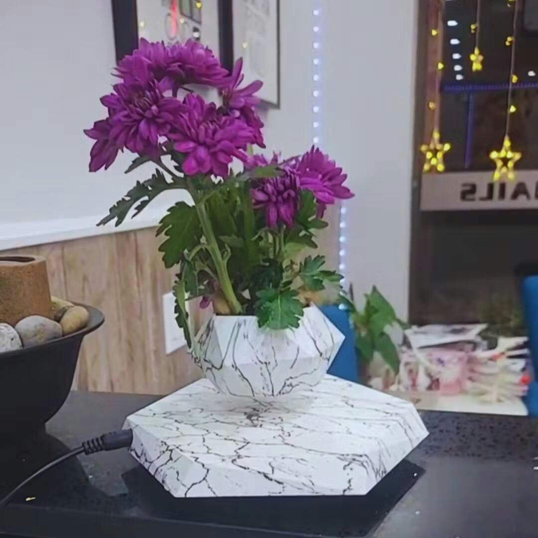 Zwevende planthouder met magnetische levitatie