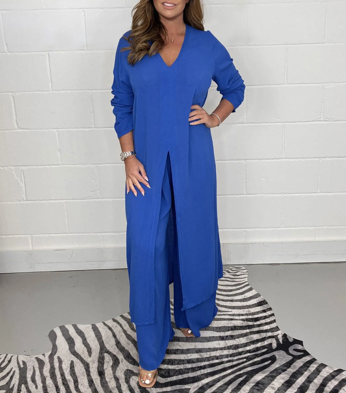 Tweedelige dames set met wijde broek – trendy & luchtig