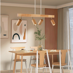 Verstelbare houten plafondspotlamp
