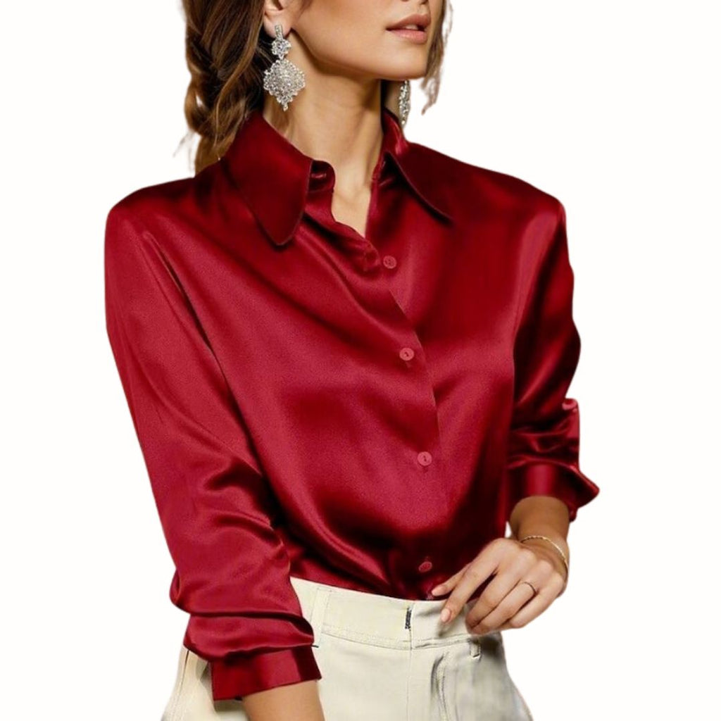 Satijnen blouse voor dames – Elin